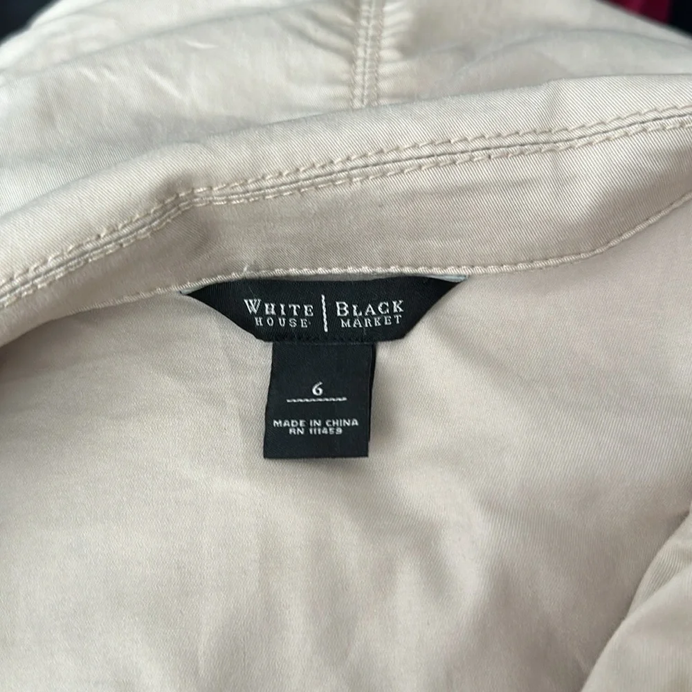 White House, black market, beige cotton blend jacket size 6 - Picture 11 of 11